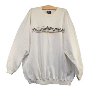 Del Sol Men's St. Maarten Pullover Crew Neck Sweatshirt White XXL Heavyweight